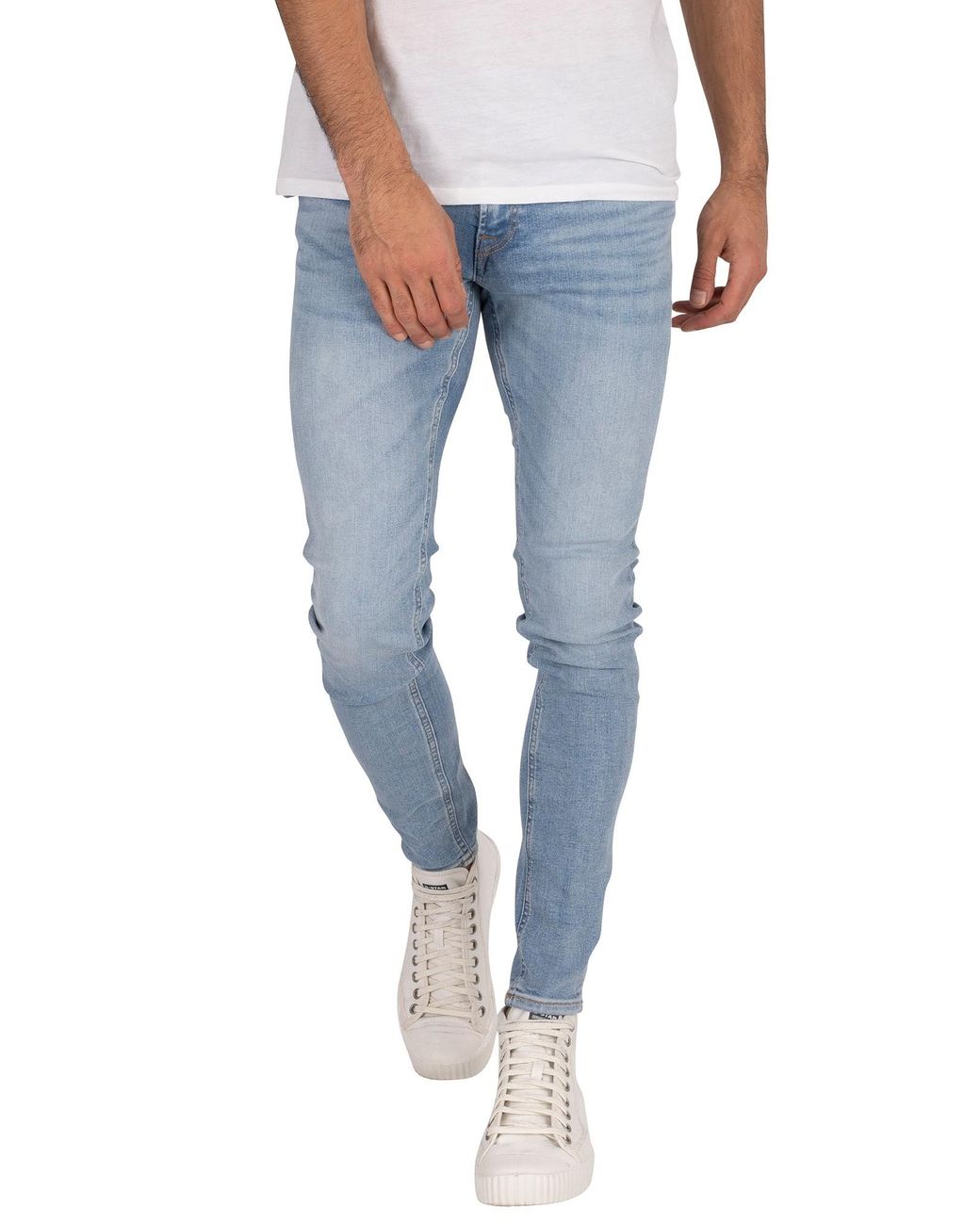 Jack & Jones Denim Liam Original Skinny 792 Jeans in Blue Denim (Blue) for Men - Lyst