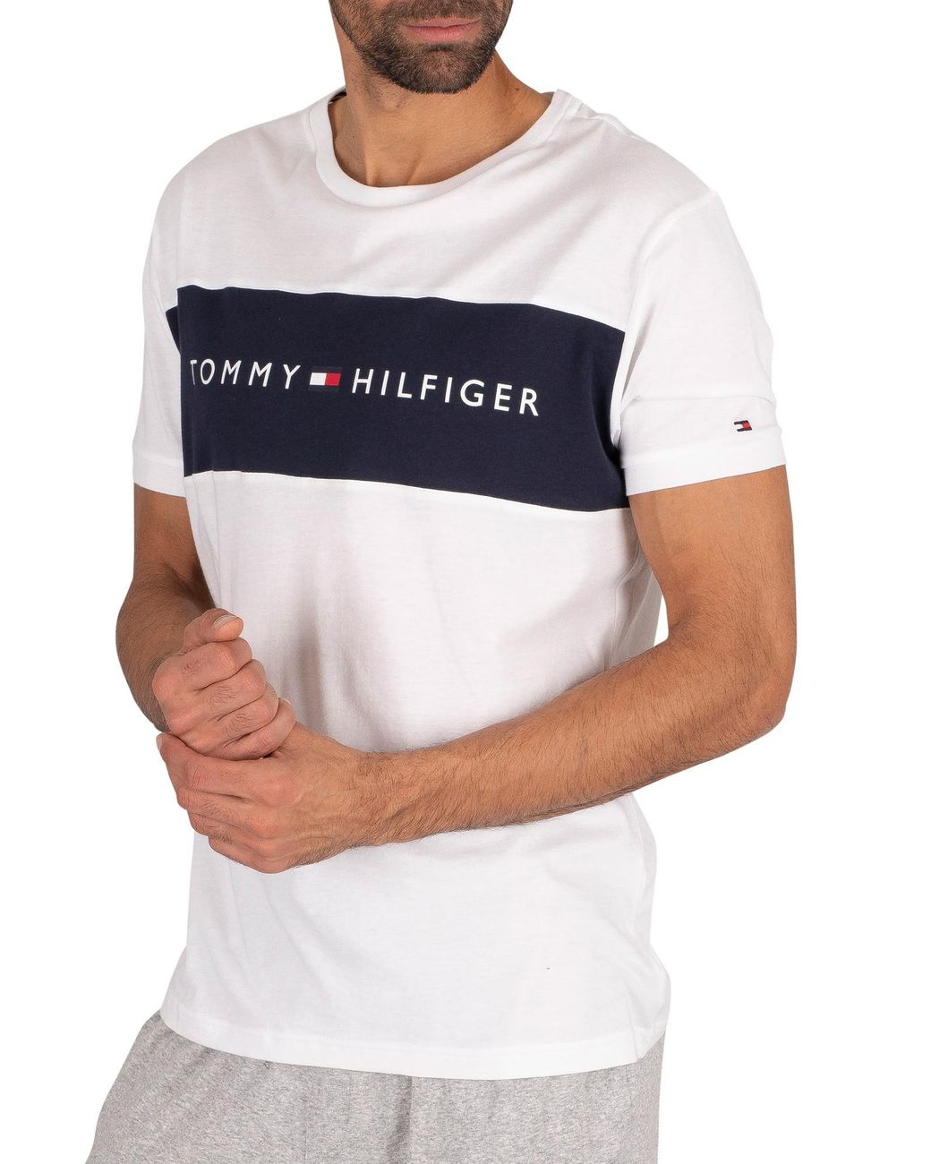 tommy hilfiger logo flag t shirt white