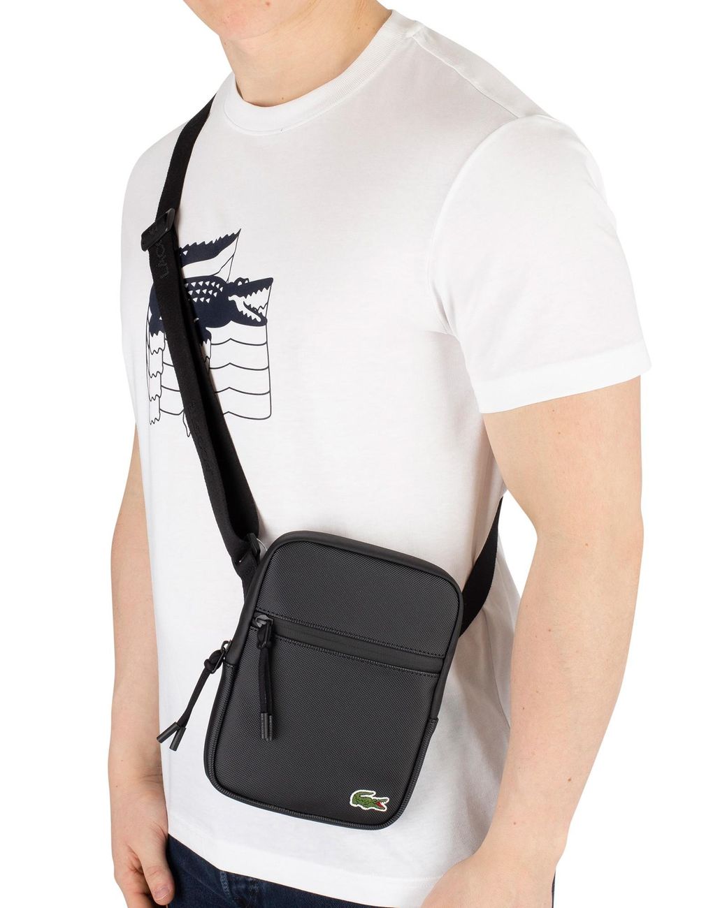Lacoste Men's Small Flat Crossbody Bag