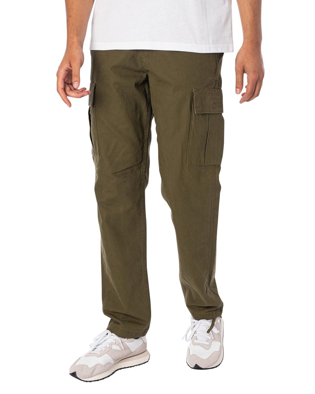 Jack & Jones Green Kane Barkley Loose Cargo Trousers for men