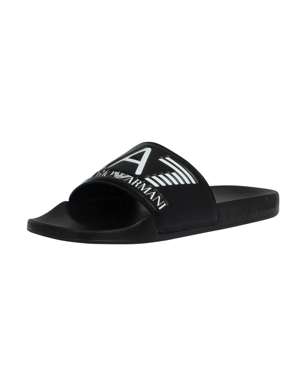 EA7 Black Scarpe Logo Sliders for men