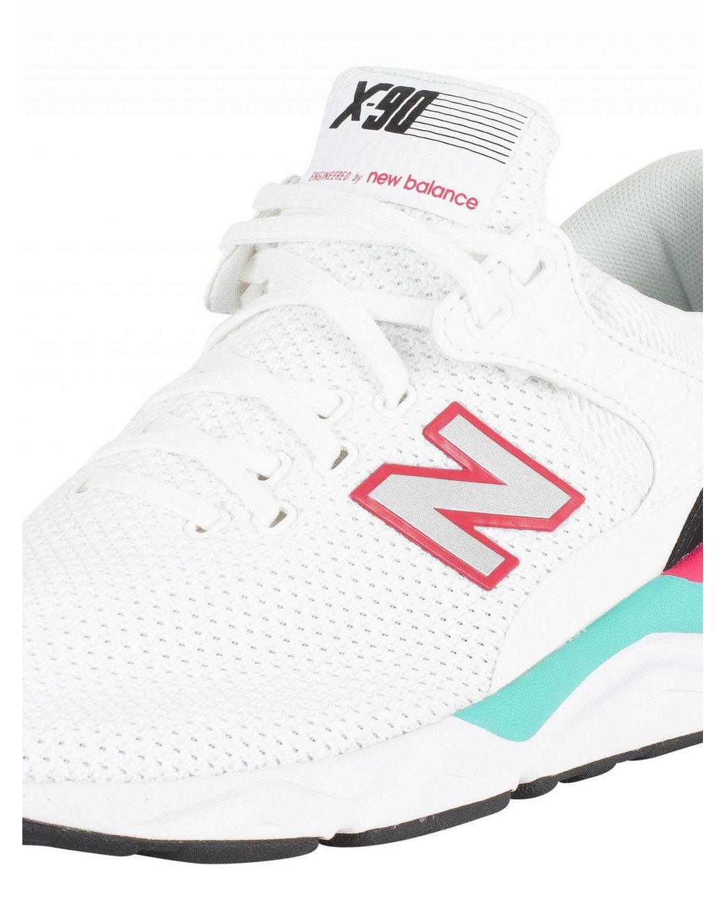 New Balance White/pink/green X-90 Trainers for Men | Lyst