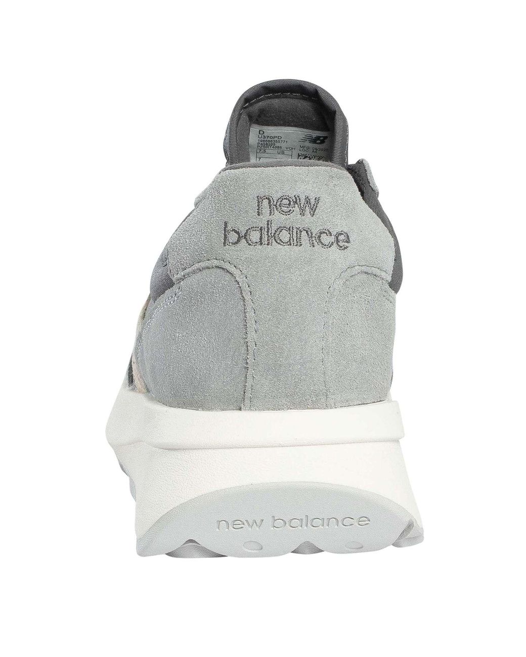 New Balance White 370 Suede Trainers for men