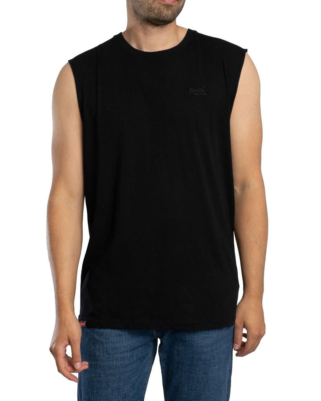 Superdry Black Essential Logo Tank Top for men