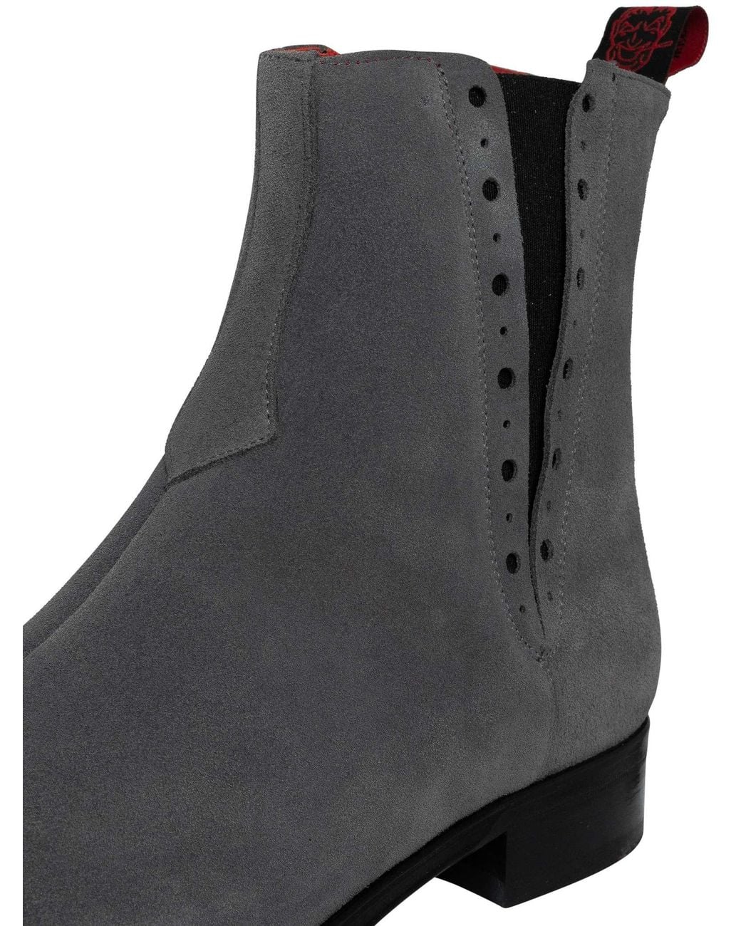 Jeffery West Gray Suede Chelsea Boots for men