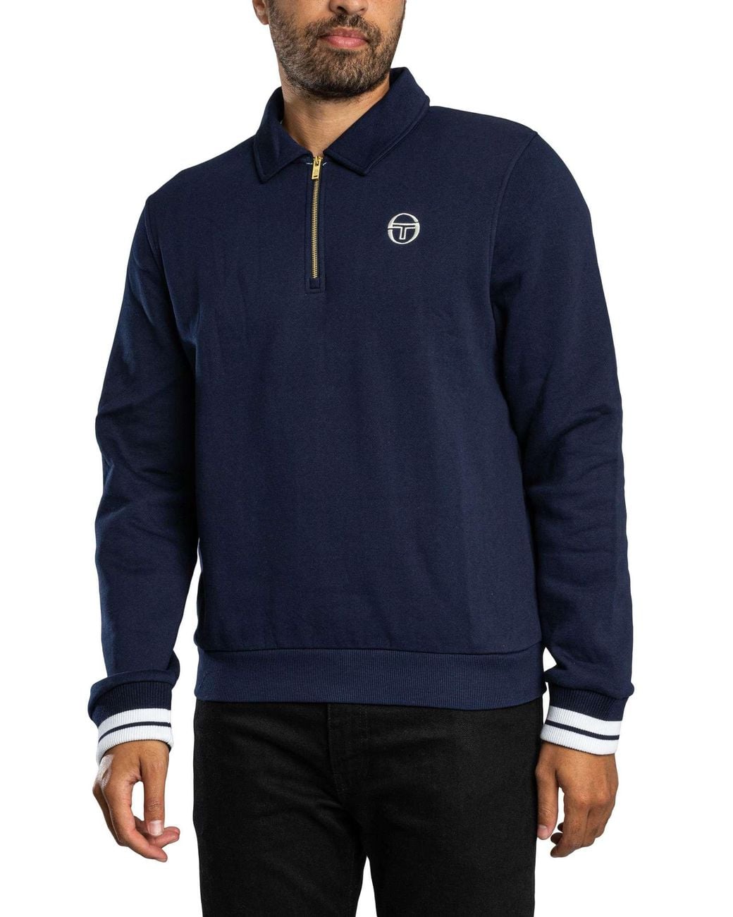 Sergio Tacchini Blue Court 1/4 Zip Polo Sweatshirt for men