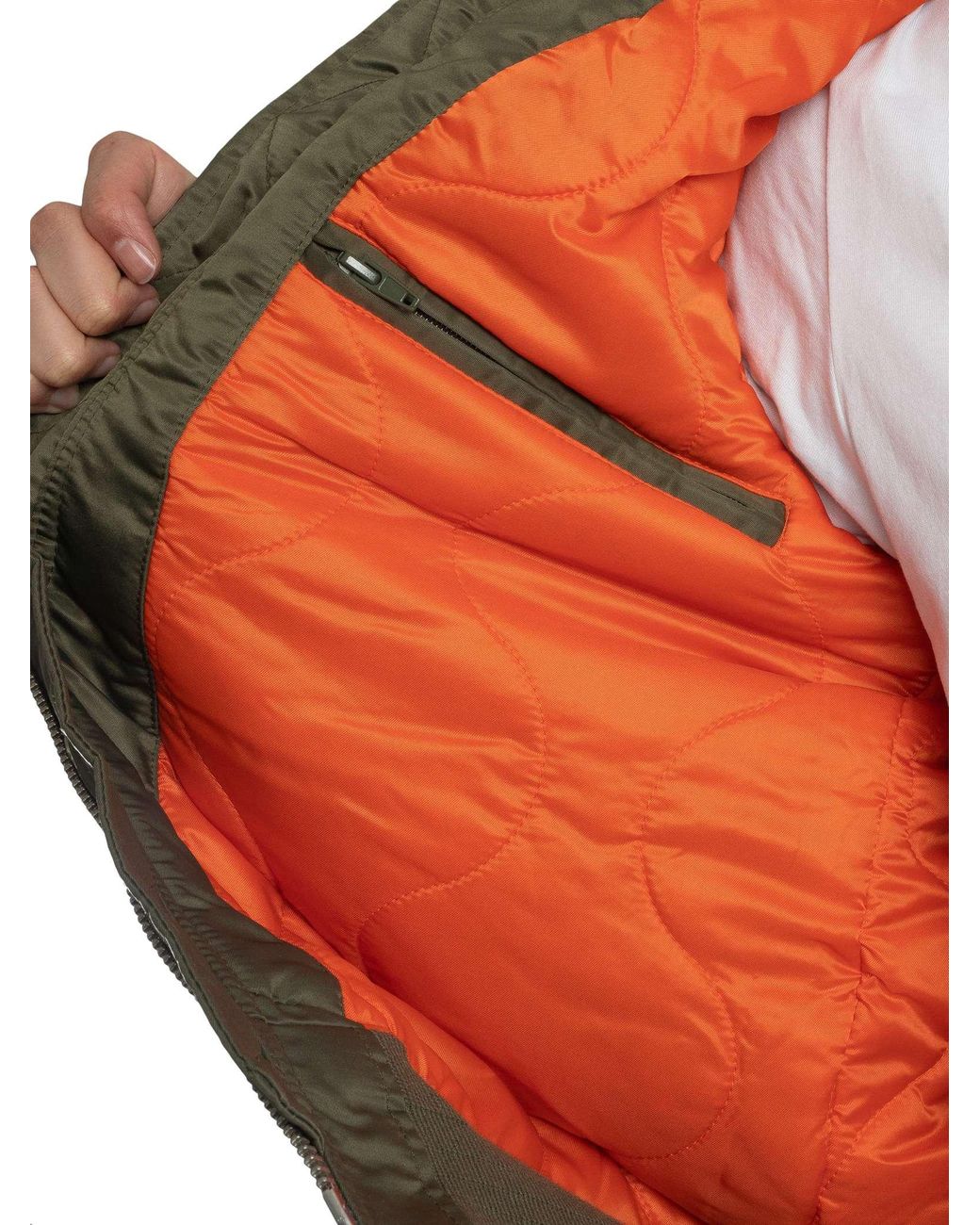 Schott Nyc Green Removable Badge Bomber Jacket for men