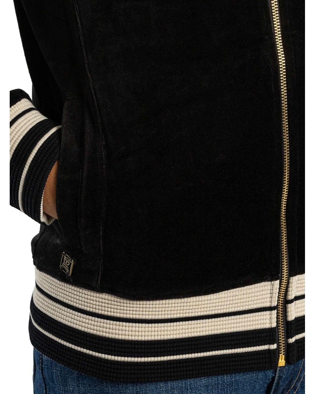 Sergio Tacchini Black Lazzari Velour Track Jacket for men