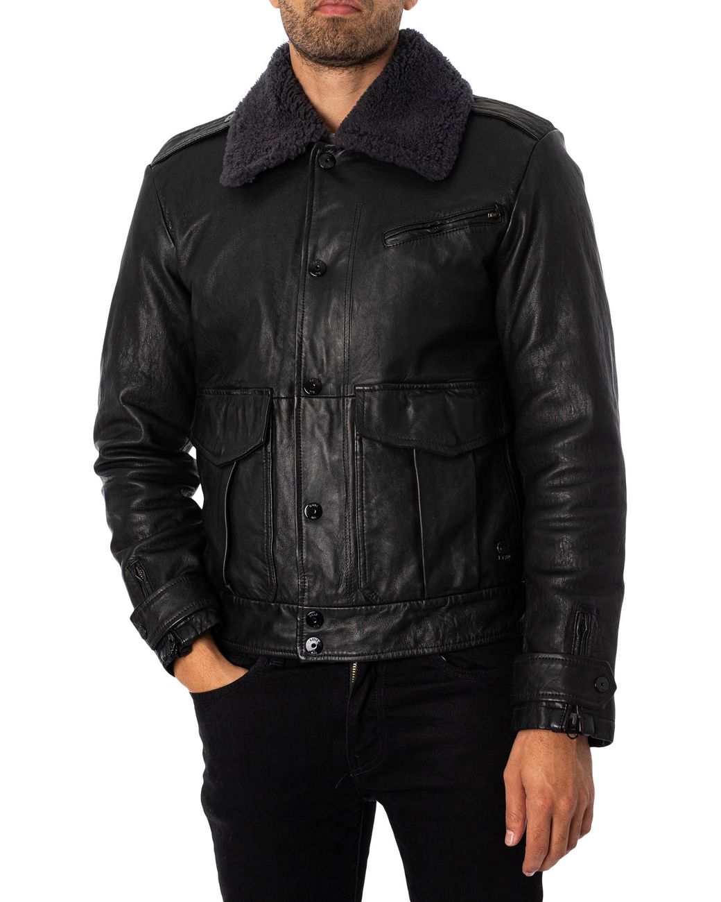 G-STAR RAW REVENDE LEATHER JACKET ブラック Revend Leather Jacket | Black | G-STAR® US