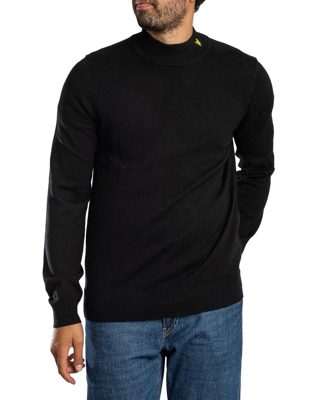 Lyle & Scott Black Knitted Turtle Neck Knit for men