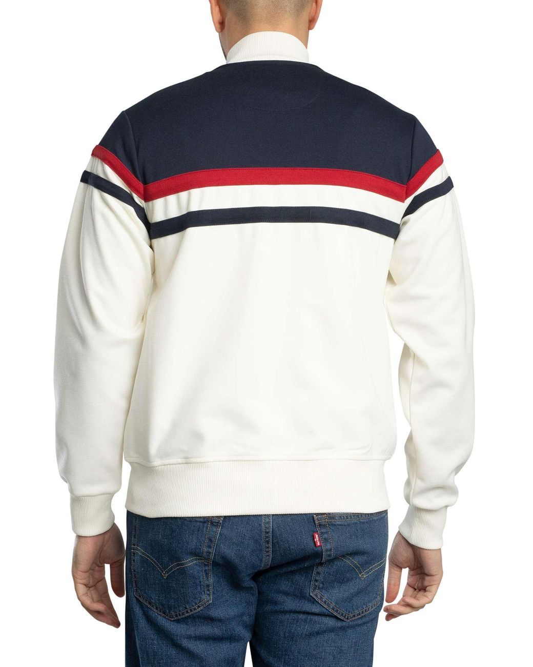 Trojan Blue Panel Stripe Track Jacket for men