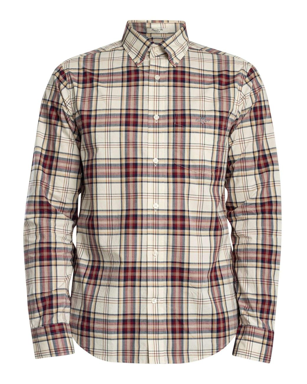 Gant Gray Regular Poplin Check Shirt for men