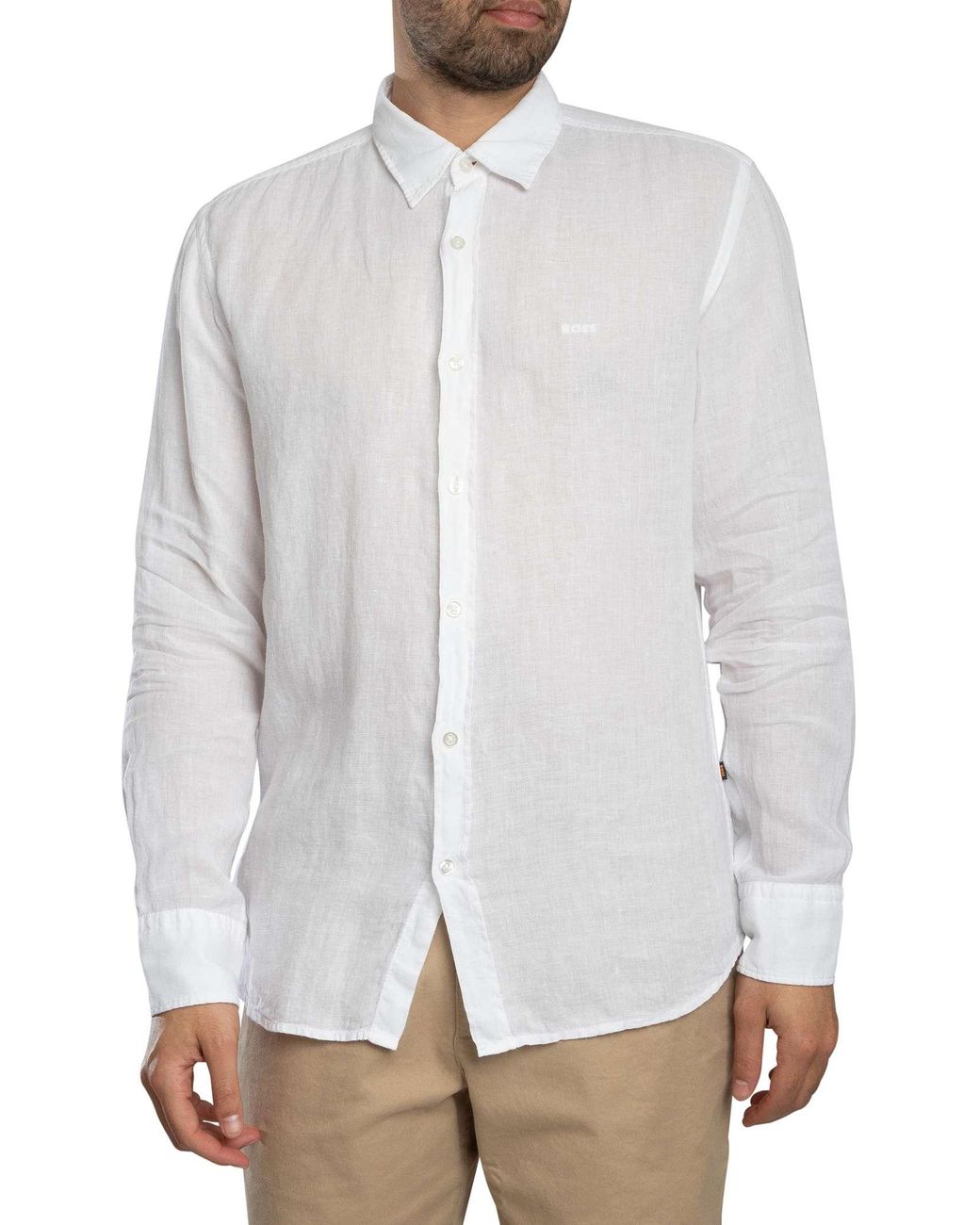 Boss White Relegant Regular Shirt for men