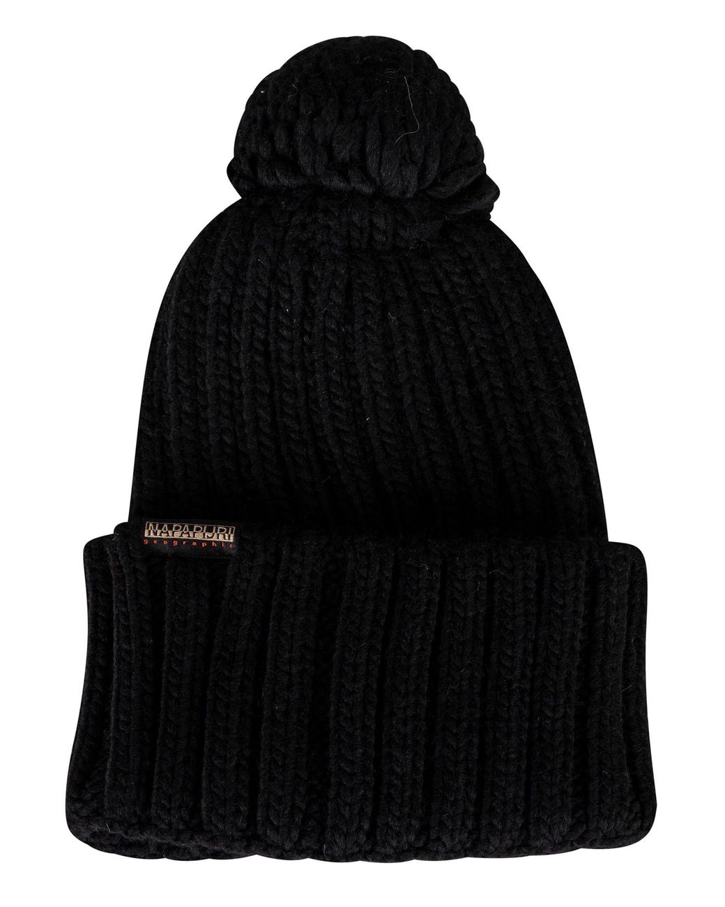 Napapijri Black Semiury 5 Pom Beanie for men