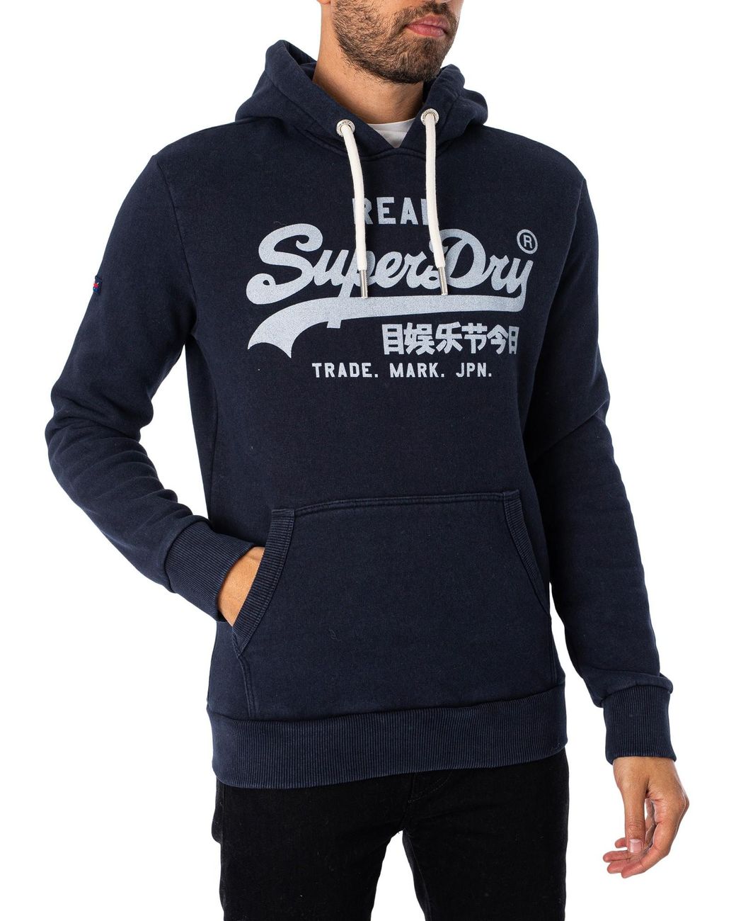 Superdry Vintage Logo Graphic Pullover Hoodie in Blue for Men | Lyst