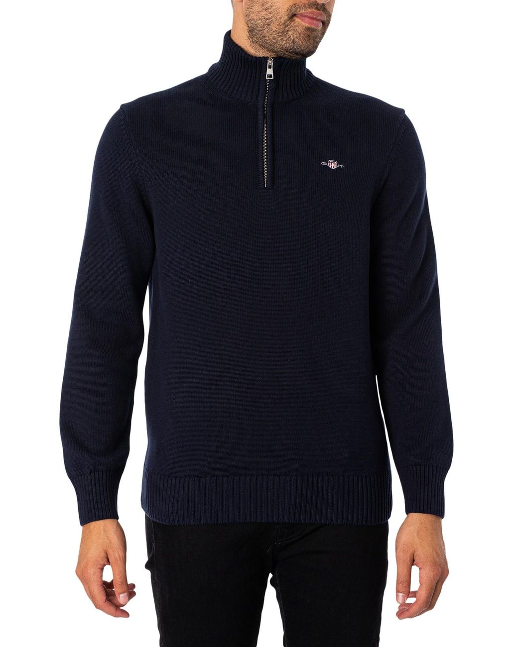 Gant Blue Casual Half-Zip Knit for men