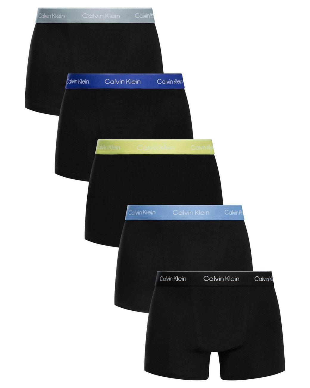 Calvin Klein Black 5 Pack Relaxed Fit Trunks for men