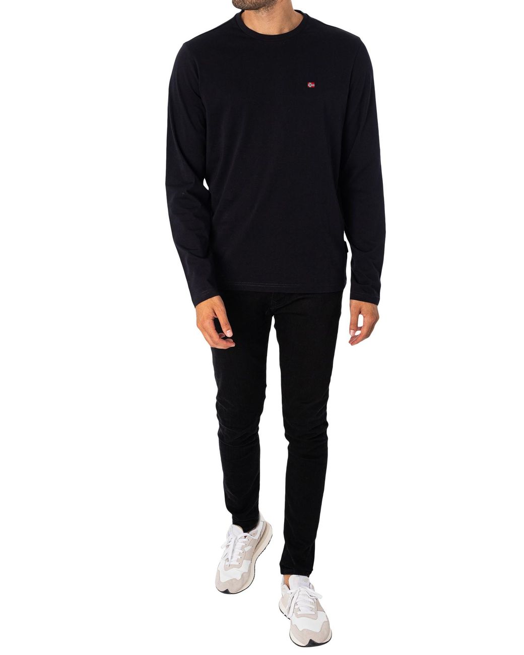 Napapijri Blue Salis Logo Longsleeved T-Shirt for men
