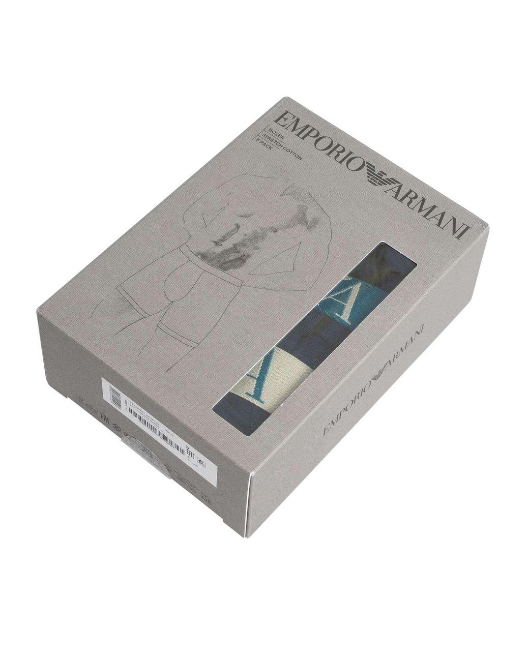Emporio Armani Blue 3 Pack Boxer Briefs for men