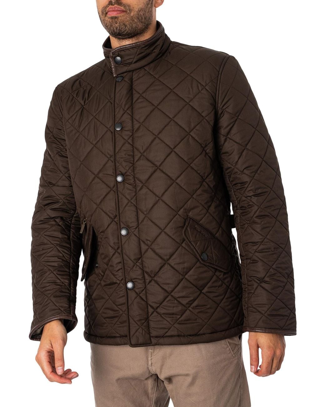 Barbour Brown Powell Quilted Jacket for men
