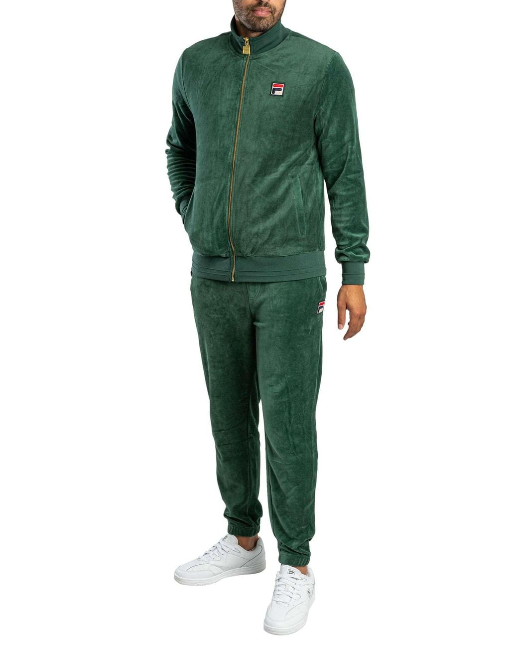 Fila Green Eddie Velour Bamboo Badge Joggers for men