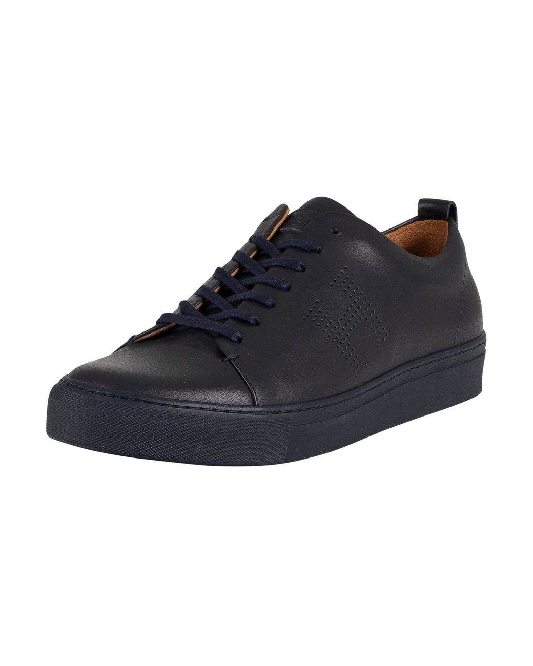 Hackett Charlton Cupsole Leather Trainers in Blue for Men | Lyst