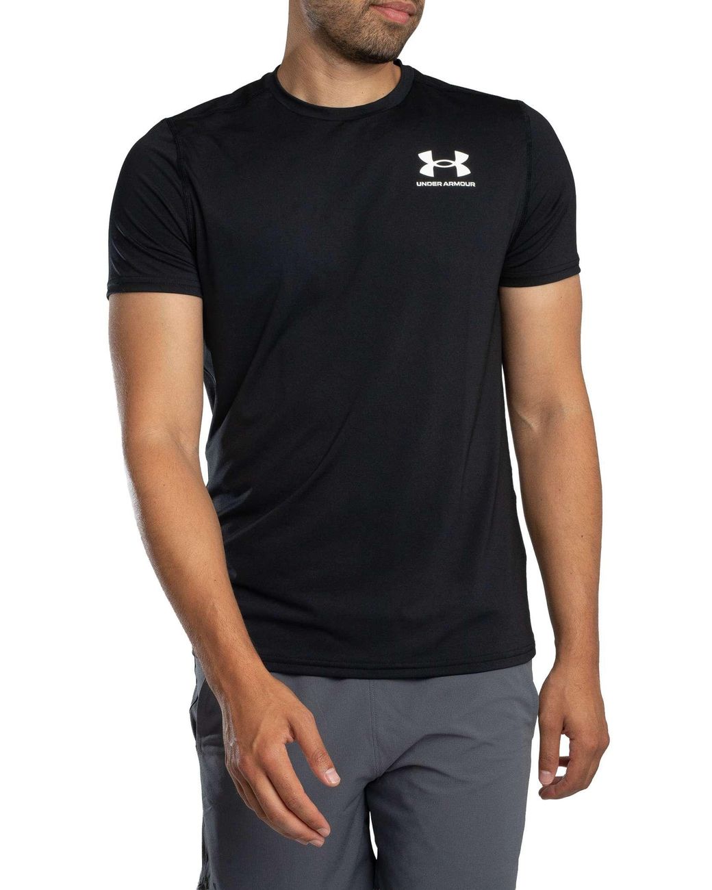 Under Armour Black Heatgear Fitted Short Sleeve for men