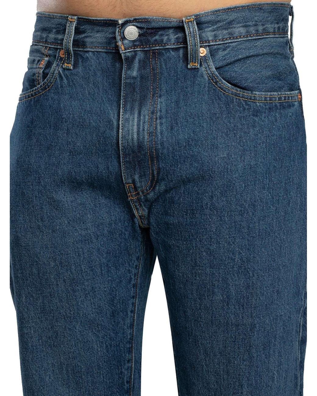 Levi's Blue 555 Relaxed Straight Jeans for men
