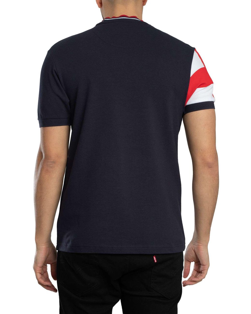 Trojan Blue Flag Print Pique T-Shirt for men