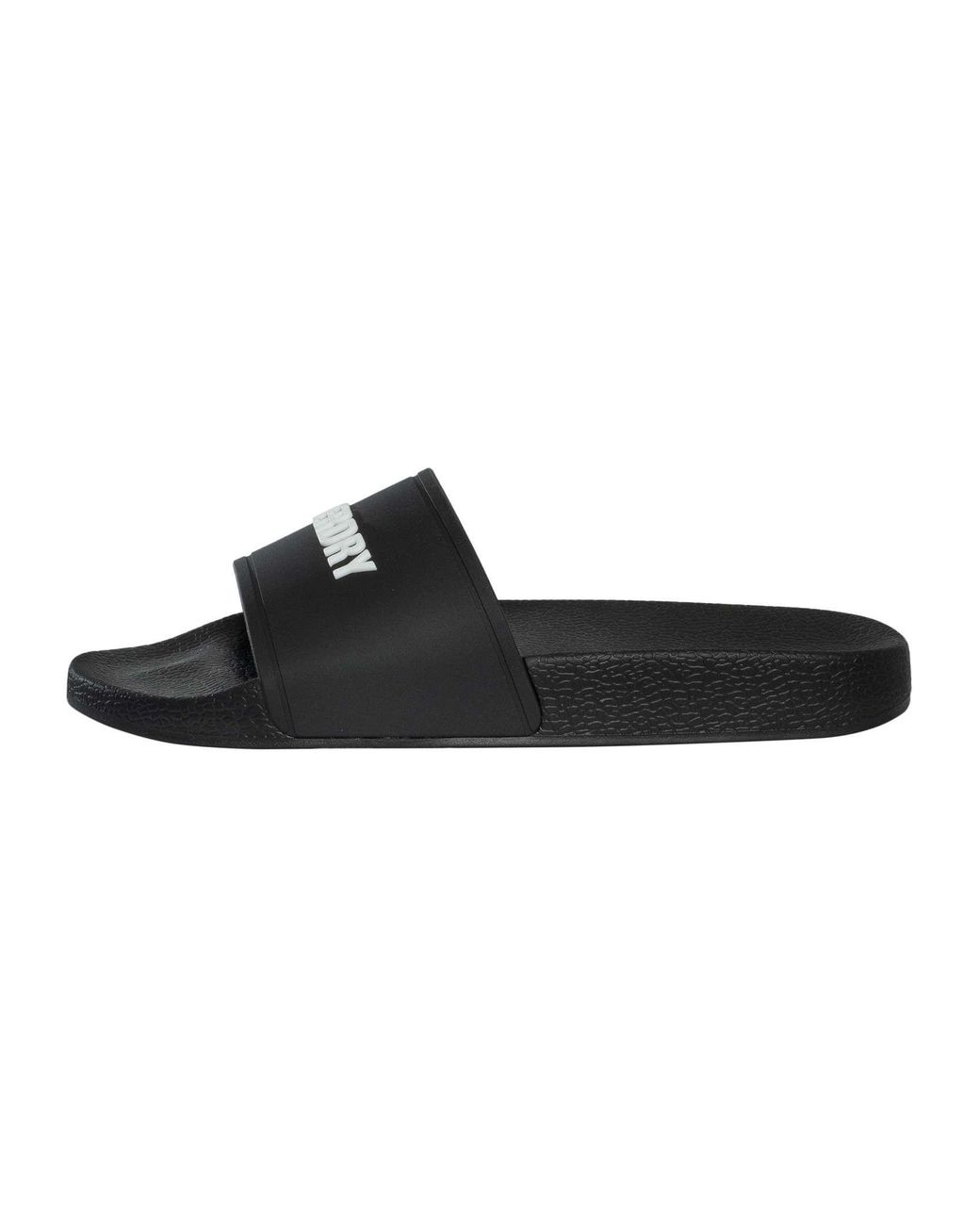Superdry Black Premium Graphic Pool Sliders for men