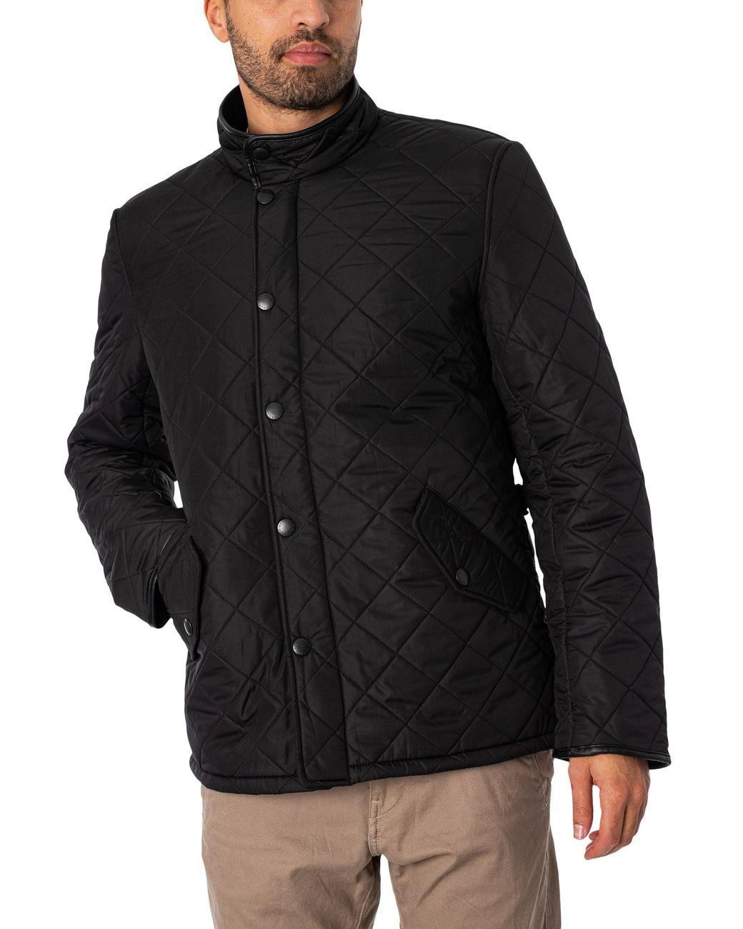 Barbour Black Powell Quilted Jacket for men