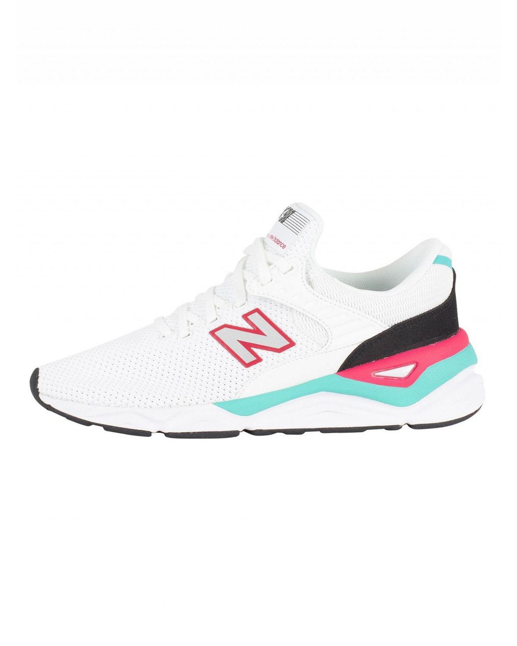 New Balance Lace White/pink/green X-90 Trainers for Men | Lyst