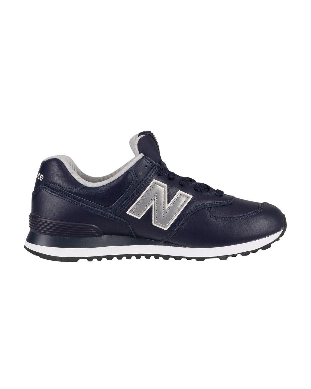 New Balance 574 Leather Trainers in Blue for Men | Lyst