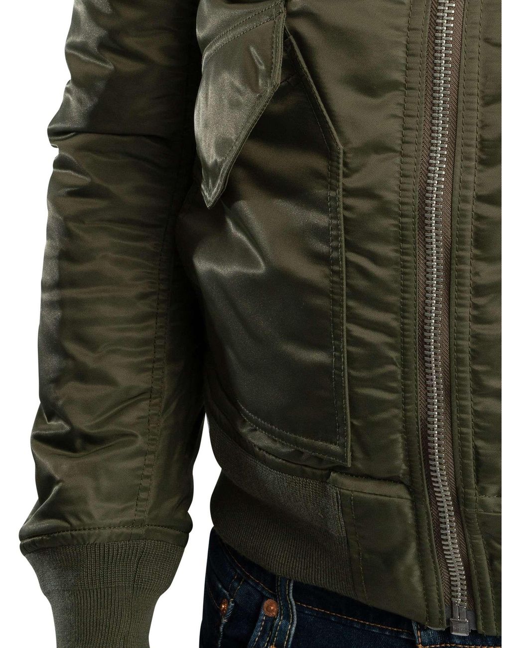 Schott Nyc Green Removable Badge Bomber Jacket for men