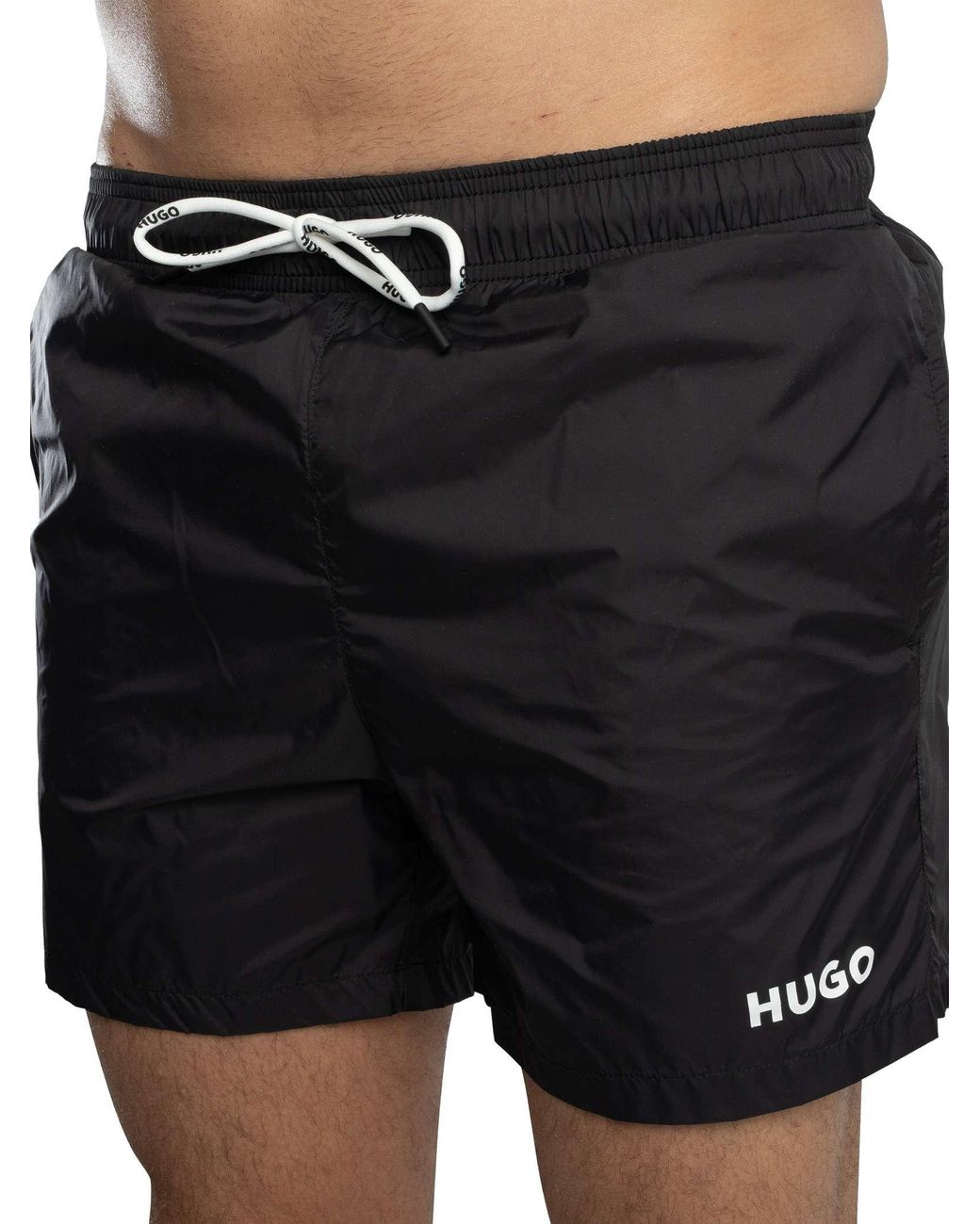 HUGO Black Haiti Swim Shorts for men