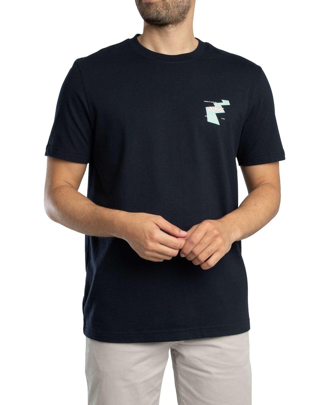 Boss Blue Te Movement Back Graphic T-Shirt for men