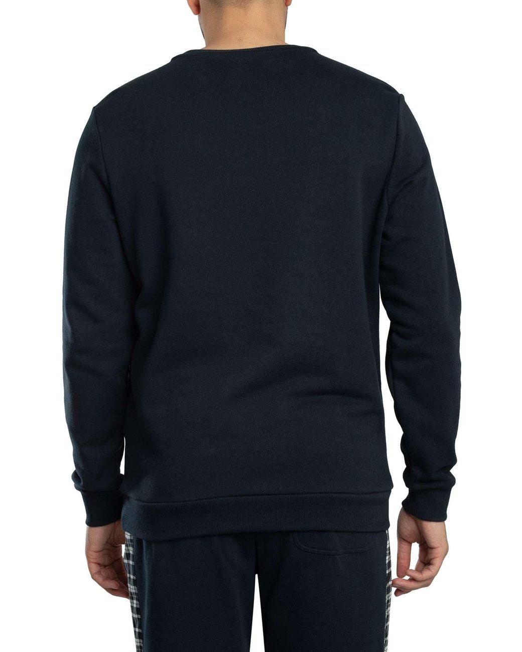 Lyle & Scott Blue Check Panelled Sweatshirt for men