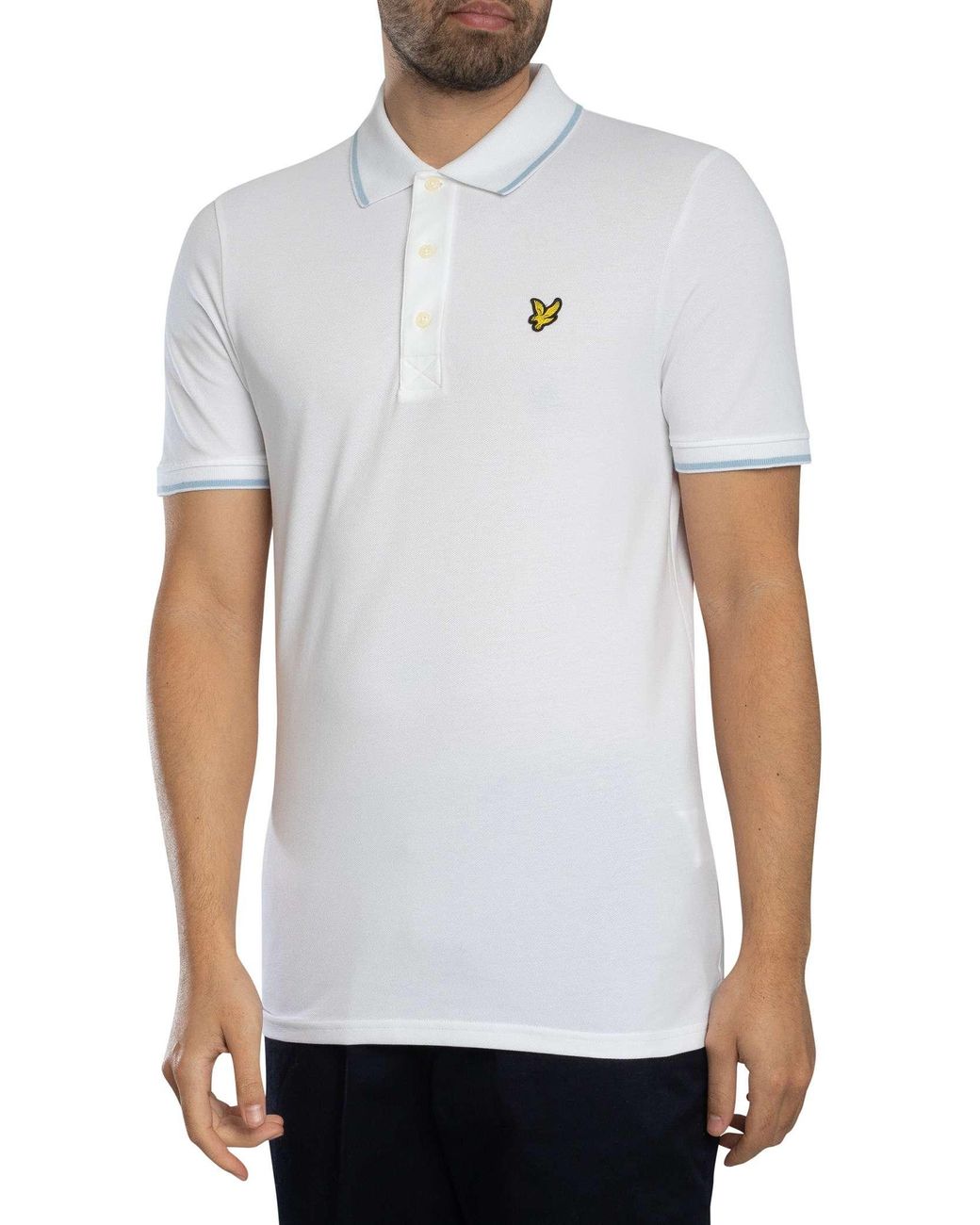 Lyle & Scott White Tipped Polo Shirt for men