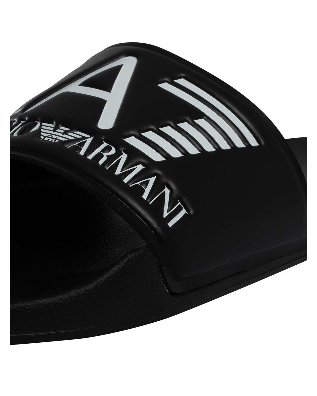 EA7 Black Scarpe Logo Sliders for men