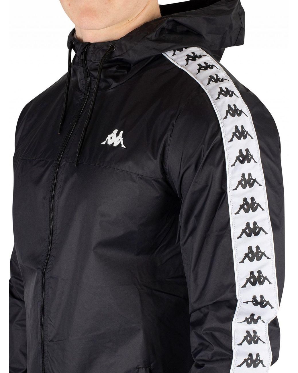 Kappa Black/white 222 Banda Dawson Jacket for Men | Lyst Canada