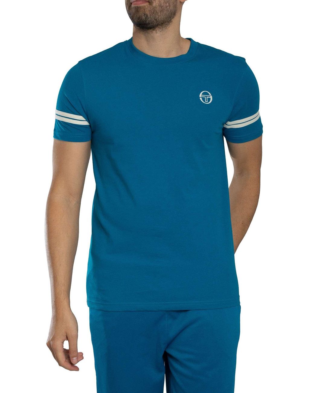 Sergio Tacchini Blue Grello Crew T-Shirt for men