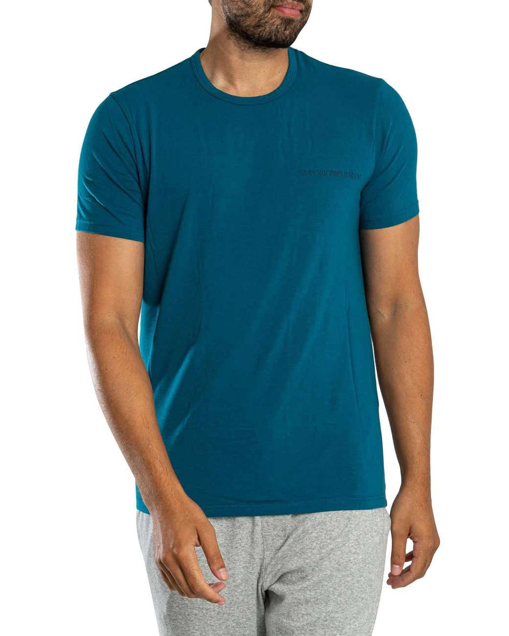 Emporio Armani Blue 2 Pack Lounge Crew Neck T-Shirt for men
