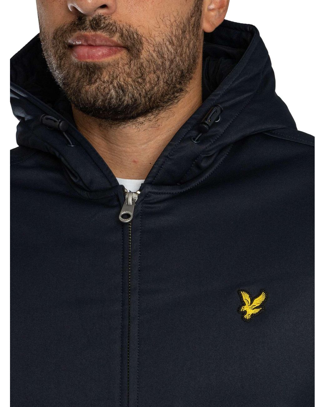 Lyle & Scott Blue Padded Hooded Zip Through Jacket for men
