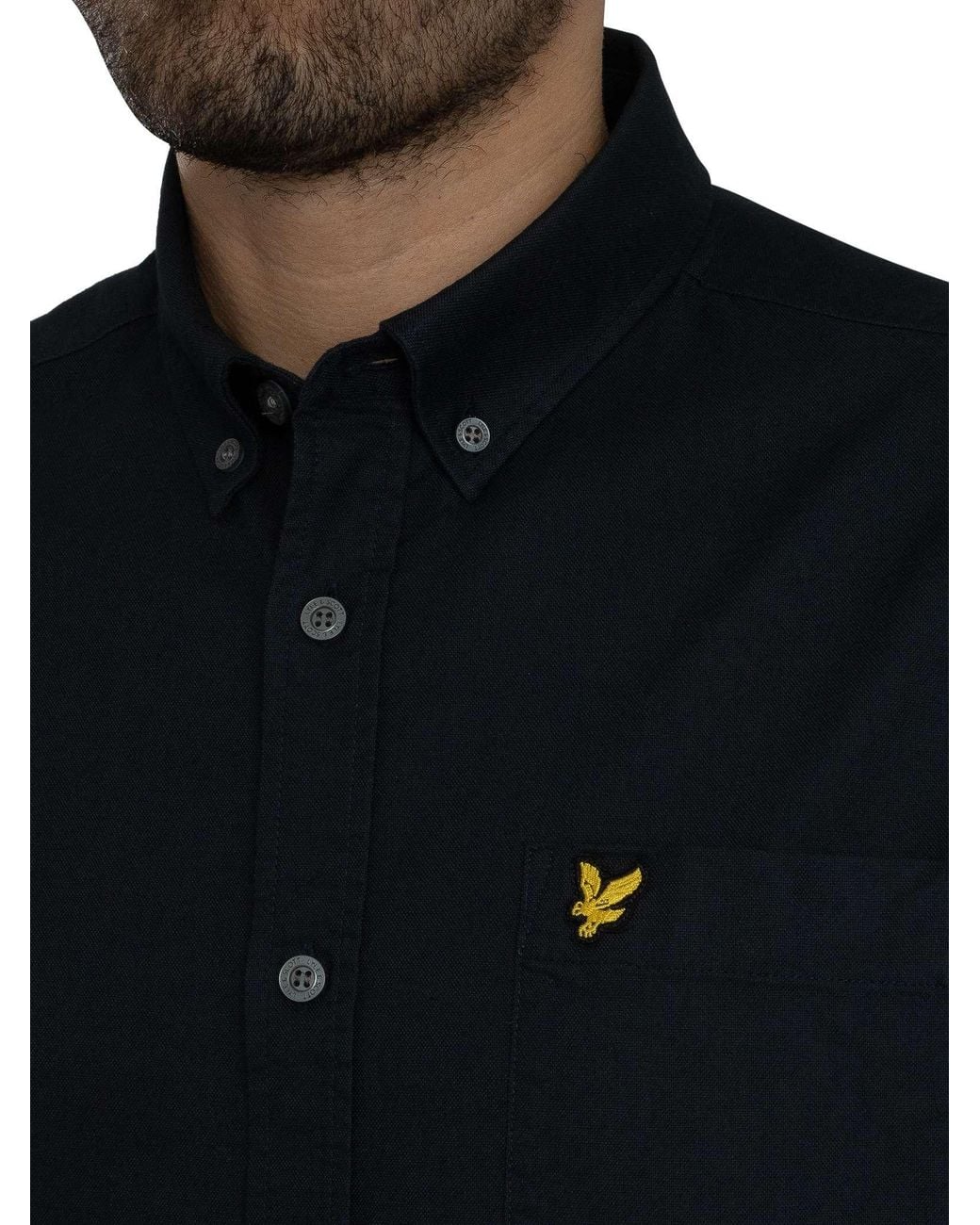 Lyle & Scott Black Short Sleeved Oxford Shirt for men