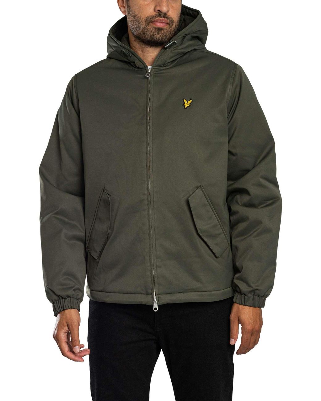 Lyle & Scott Gray Padded Hooded Zip Through Jacket for men