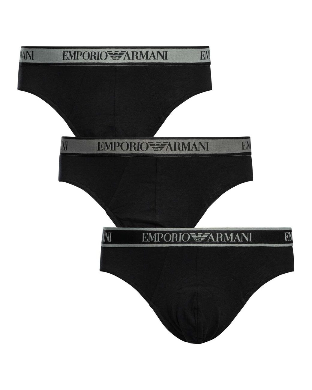 Emporio Armani Black 3 Pack Briefs for men