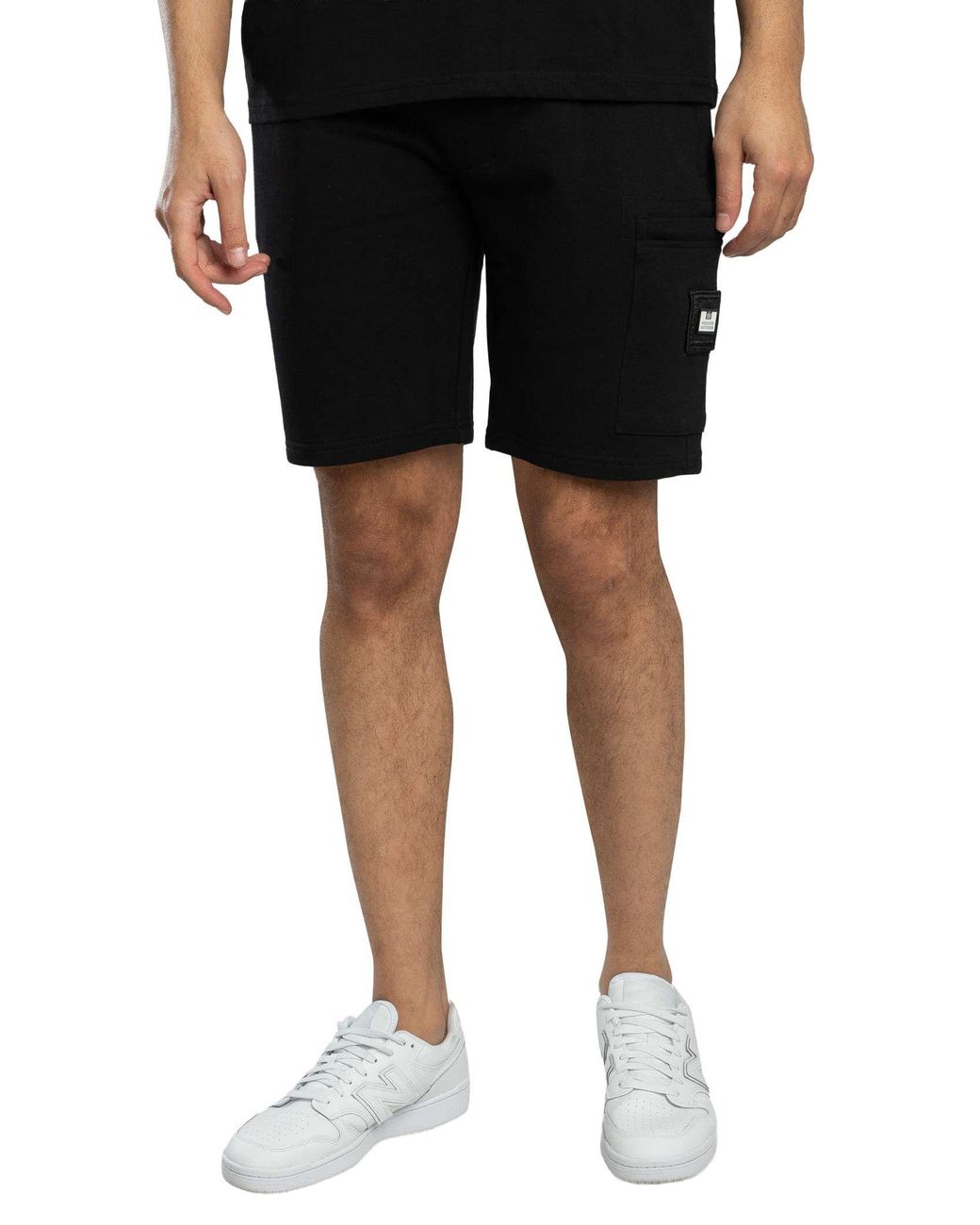 Weekend Offender Black Hawkins Zip Pocket Sweat Shorts for men
