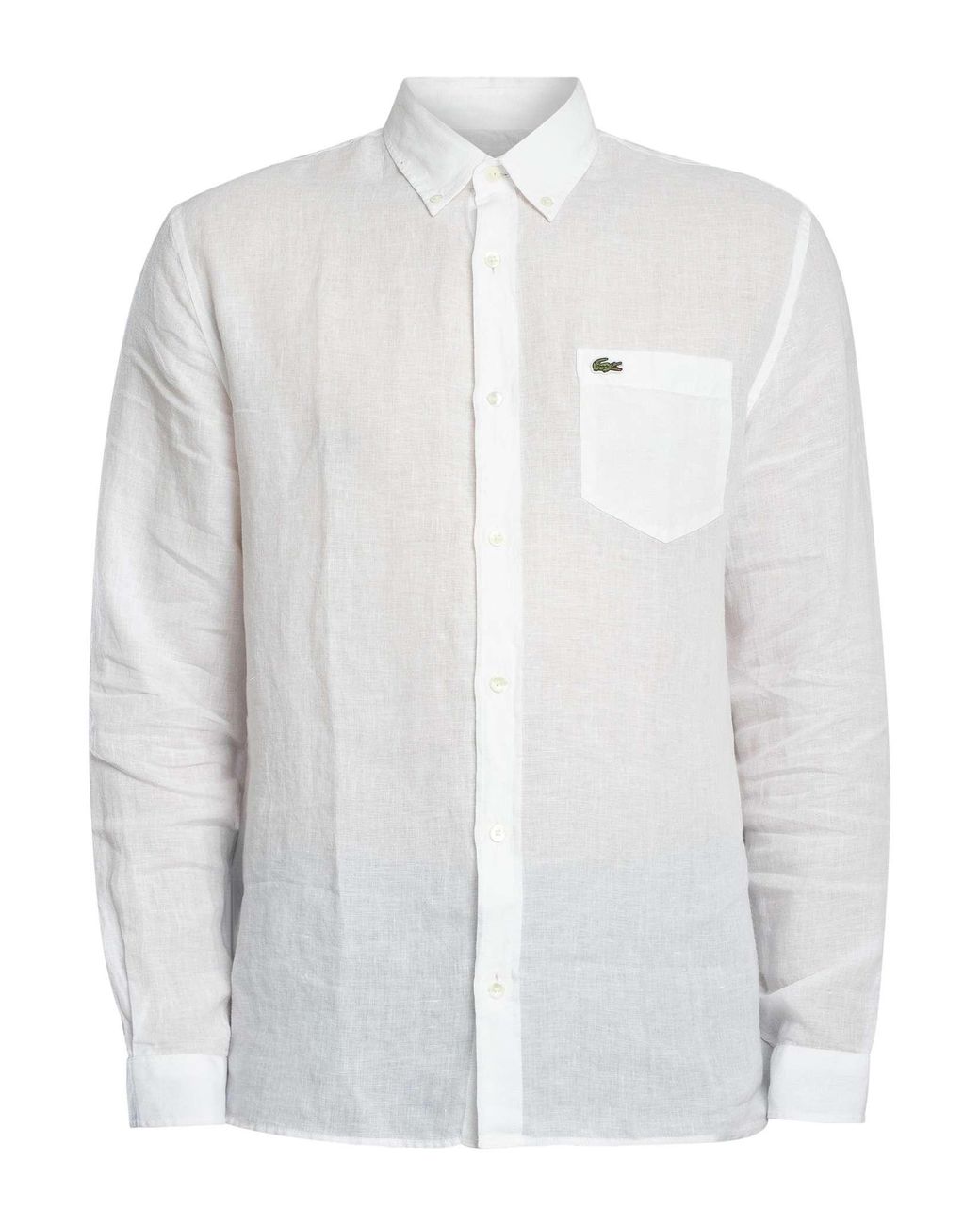 Lacoste White Regular Fit Linen Shirt for men