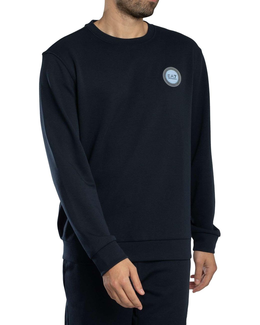 EA7 Blue Logo Patch Sweatshirt for men
