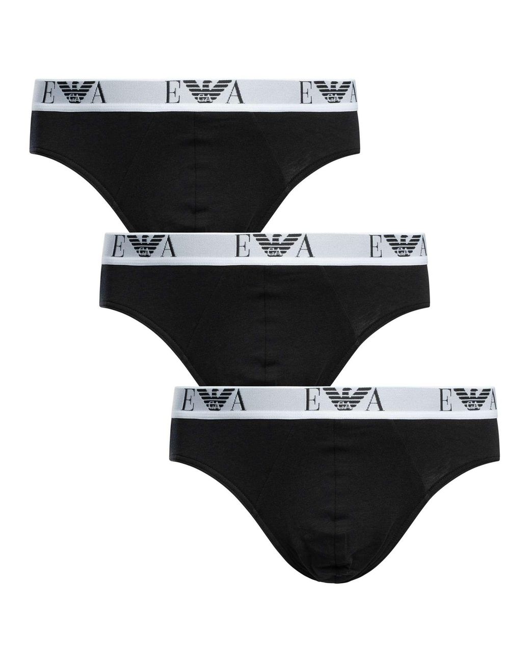 Emporio Armani Black 3 Pack Briefs for men